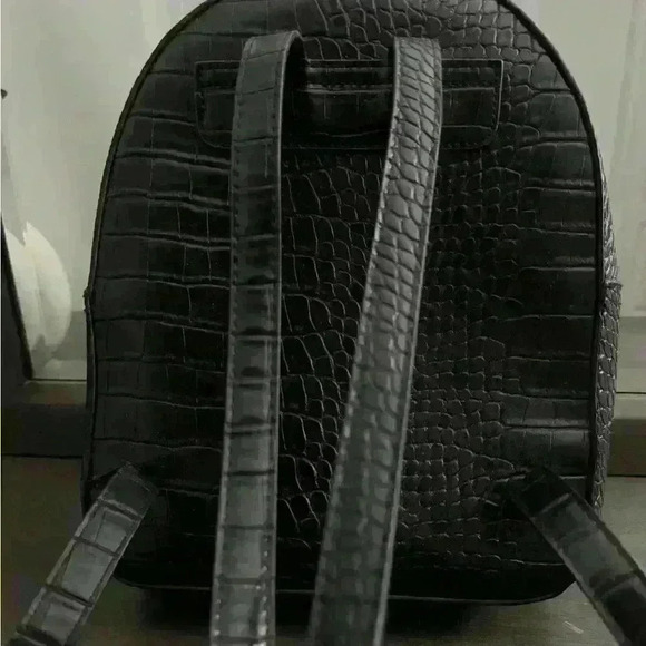 Women’s Black  Snake-print Mini Backpack - Picture 8 of 10